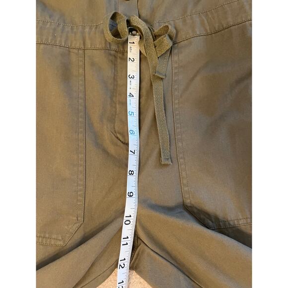 Aerie Jumpsuit Boiler Suit Size XS Army Green Long Sleeve Ruffle Collar Gorpcore - Picture 10 of 11